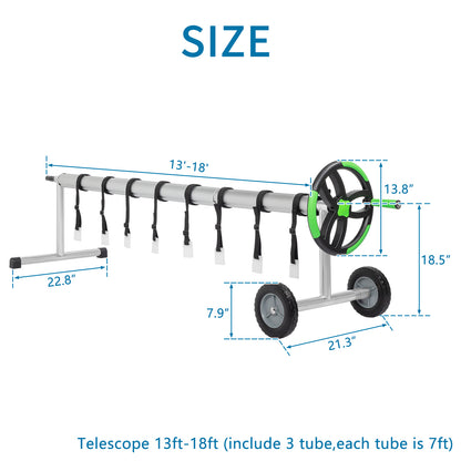 18 Ft Aluminum Inground Solar Cover Swimming Pool Cover Reel - Decoration - Quality Life