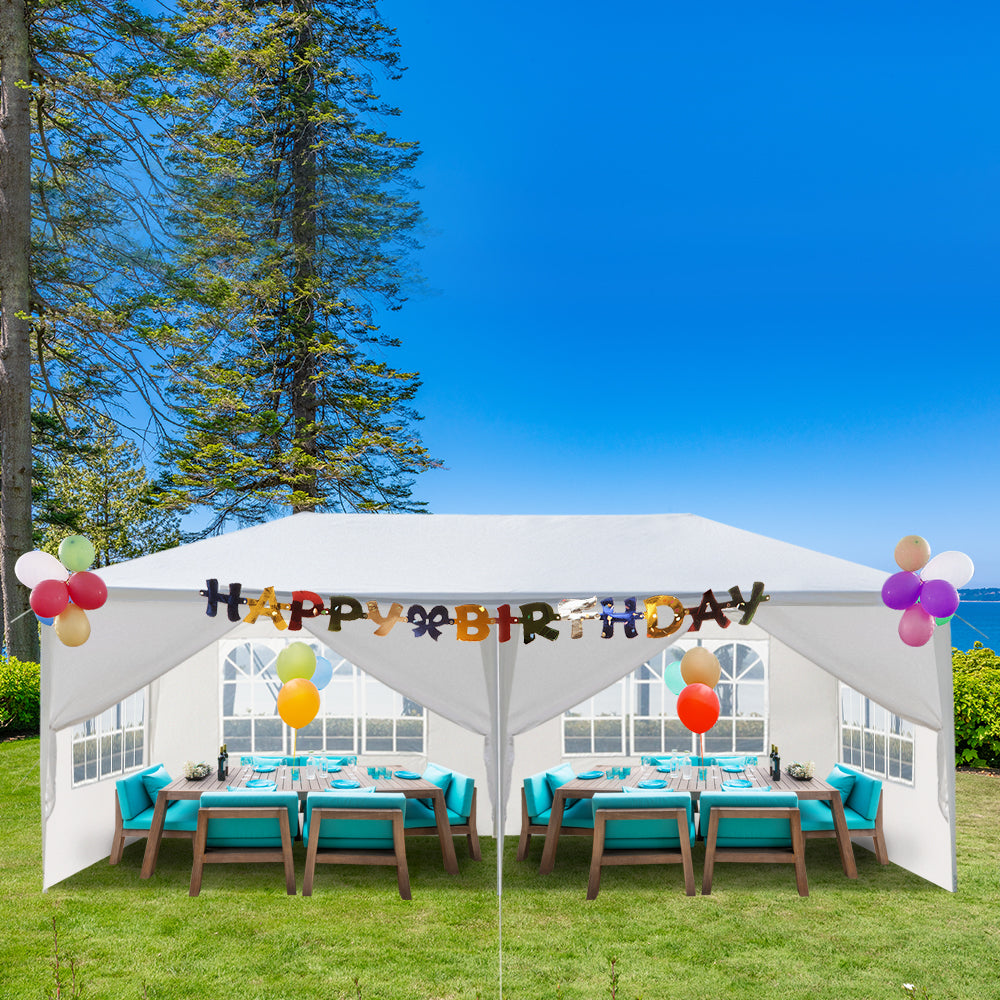 10'x20' Outdoor Party Tent with 6 Removable Sidewalls, Waterproof Canopy Patio Wedding Gazebo, White 0e7rxg-c0