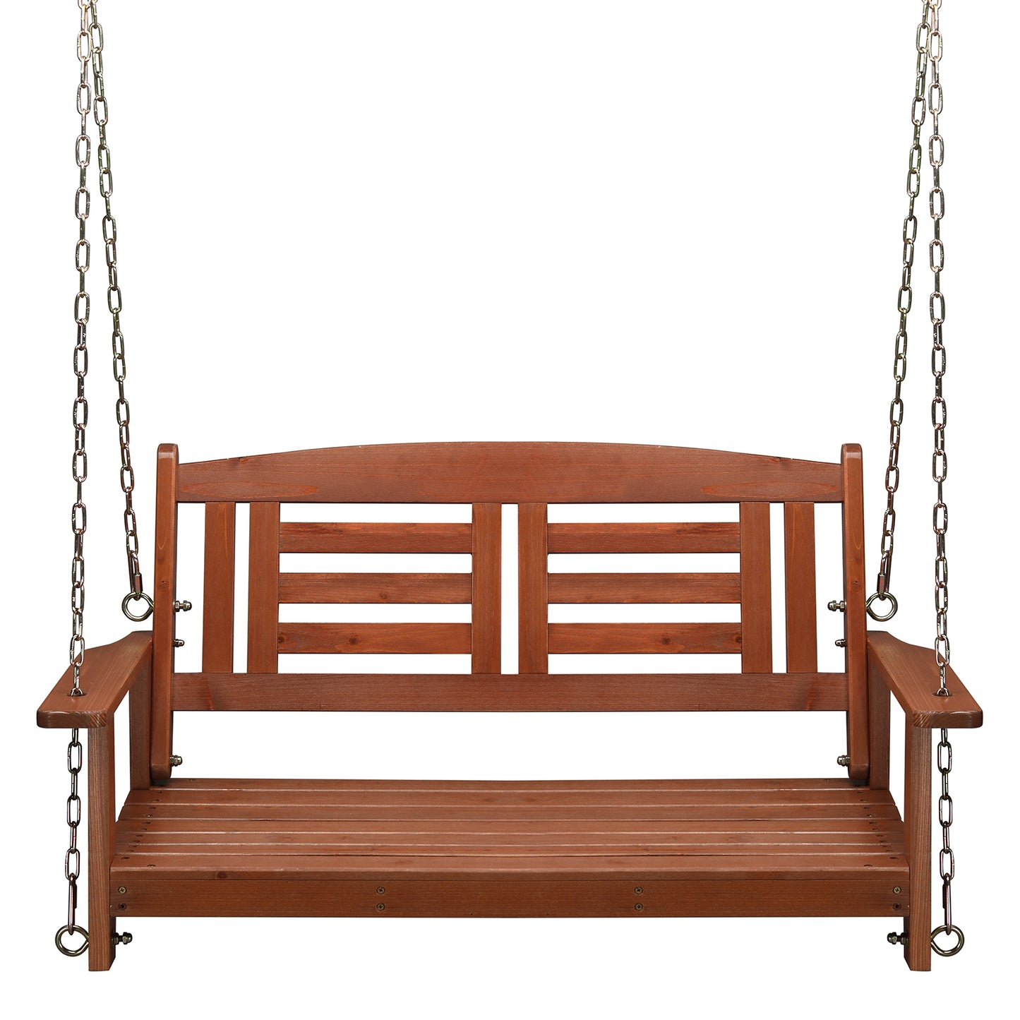 112*53*52cm  500lbs With Chain Double Wooden Swing Reddish Brown 0e7rxg-c0