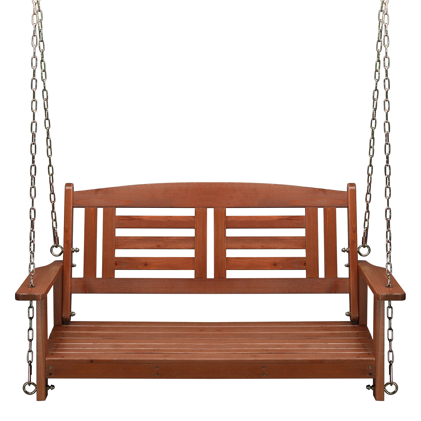 112*53*52cm  500lbs With Chain Double Wooden Swing Reddish Brown 0e7rxg-c0