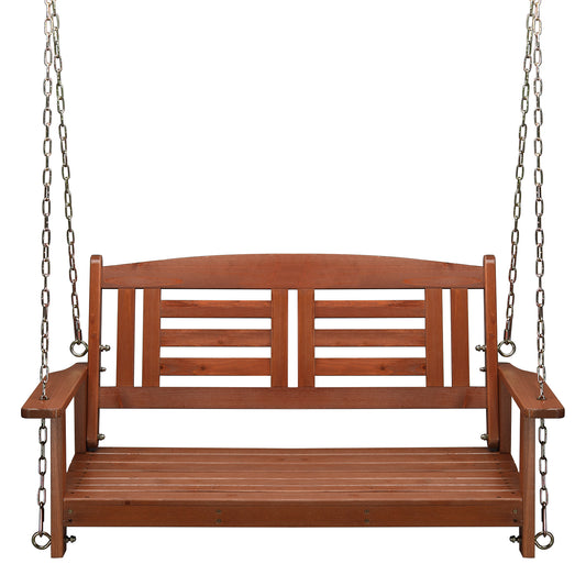 112*53*52cm  500lbs With Chain Double Wooden Swing Reddish Brown 0e7rxg-c0