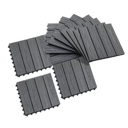 12" x 12" Interlocking Deck Tiles, Pack of 11 Outdoor Flooring Patio Tiles-Grey-AS ( Amazon Shipping)（Prohibited by WalMart） 0e7rxg-c0