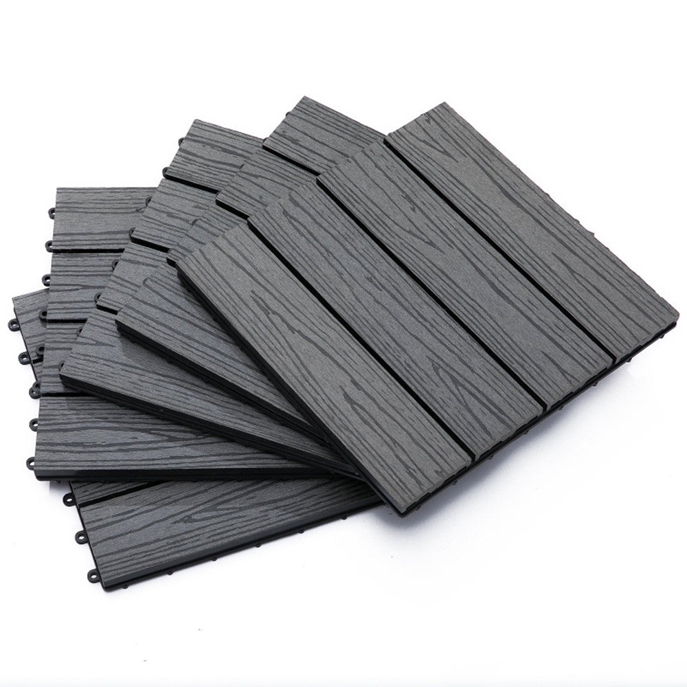 12" x 12" Interlocking Deck Tiles, Pack of 11 Outdoor Flooring Patio Tiles-Grey-AS ( Amazon Shipping)（Prohibited by WalMart） 0e7rxg-c0