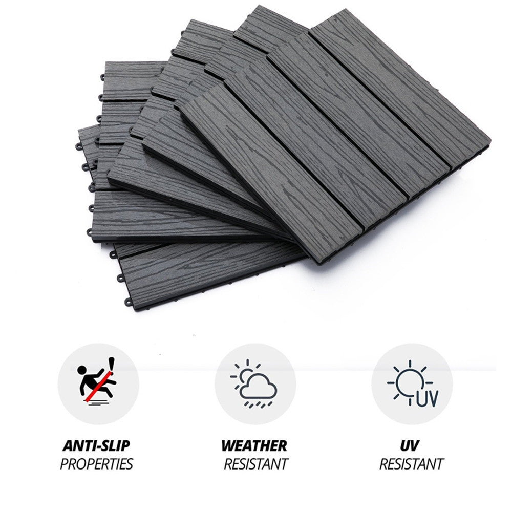 12" x 12" Interlocking Deck Tiles, Pack of 11 Outdoor Flooring Patio Tiles-Grey-AS ( Amazon Shipping)（Prohibited by WalMart） 0e7rxg-c0