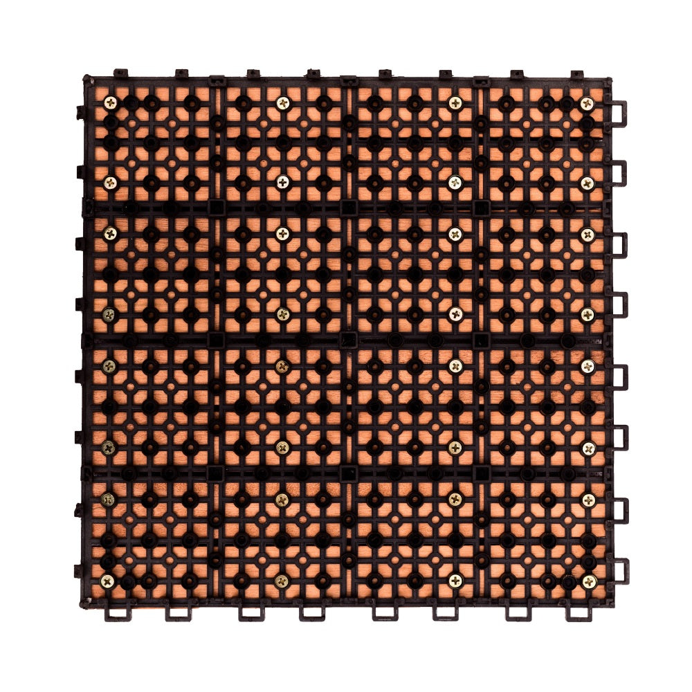 Reddish Brown Wood Interlocking Deck Tile (Set of 10 Tiles)- AS ( Amazon Shipping)（Prohibited by WalMart） 0e7rxg-c0