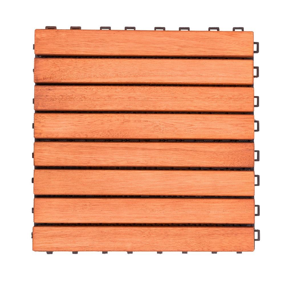 Reddish Brown Wood Interlocking Deck Tile (Set of 10 Tiles)- AS ( Amazon Shipping)（Prohibited by WalMart） 0e7rxg-c0