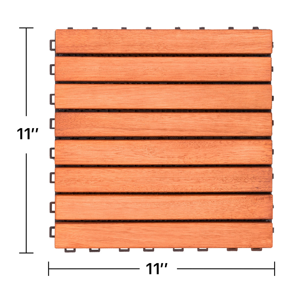 Reddish Brown Wood Interlocking Deck Tile (Set of 10 Tiles)- AS ( Amazon Shipping)（Prohibited by WalMart） 0e7rxg-c0