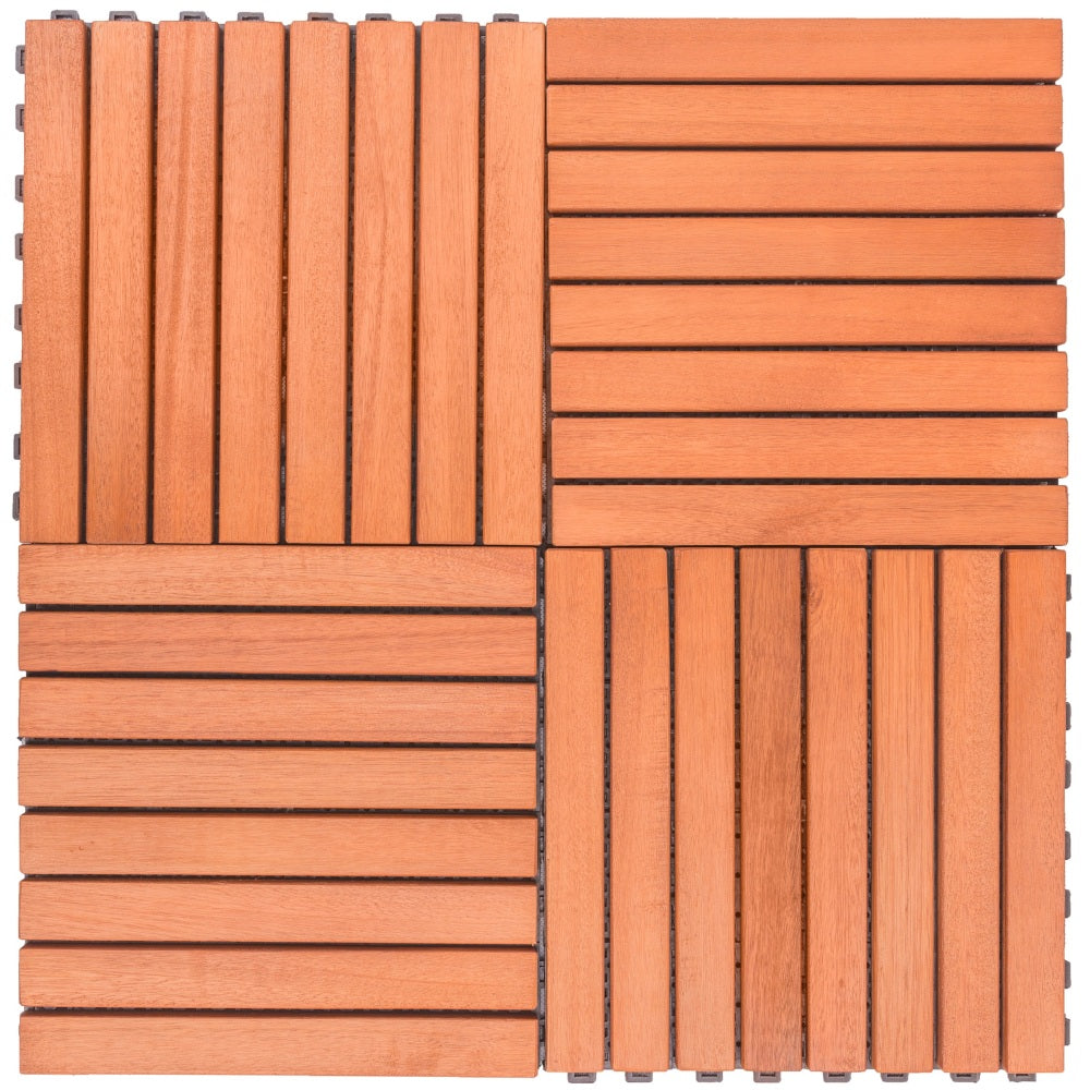 Reddish Brown Wood Interlocking Deck Tile (Set of 10 Tiles)- AS ( Amazon Shipping)（Prohibited by WalMart） 0e7rxg-c0