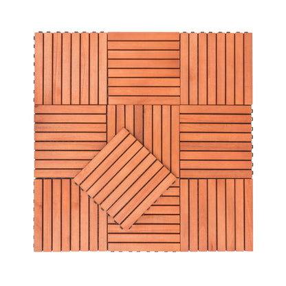 Reddish Brown Wood Interlocking Deck Tile (Set of 10 Tiles)- AS ( Amazon Shipping)（Prohibited by WalMart） 0e7rxg-c0