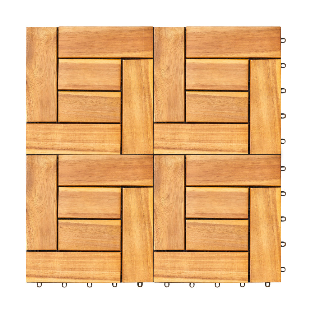 6 puzzle slats per tile rown Acacia Interlocking Wooden Deck tile (Set of 10 Tiles) ( Amazon Shipping)（Prohibited by WalMart） 0e7rxg-c0