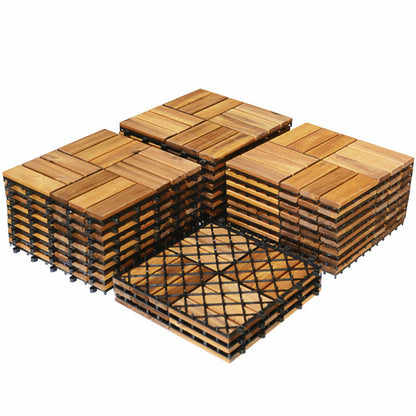 27 Pieces Acacia Wood Interlocking Patio Deck Tile ( Amazon Shipping)（Prohibited by WalMart） 0e7rxg-c0