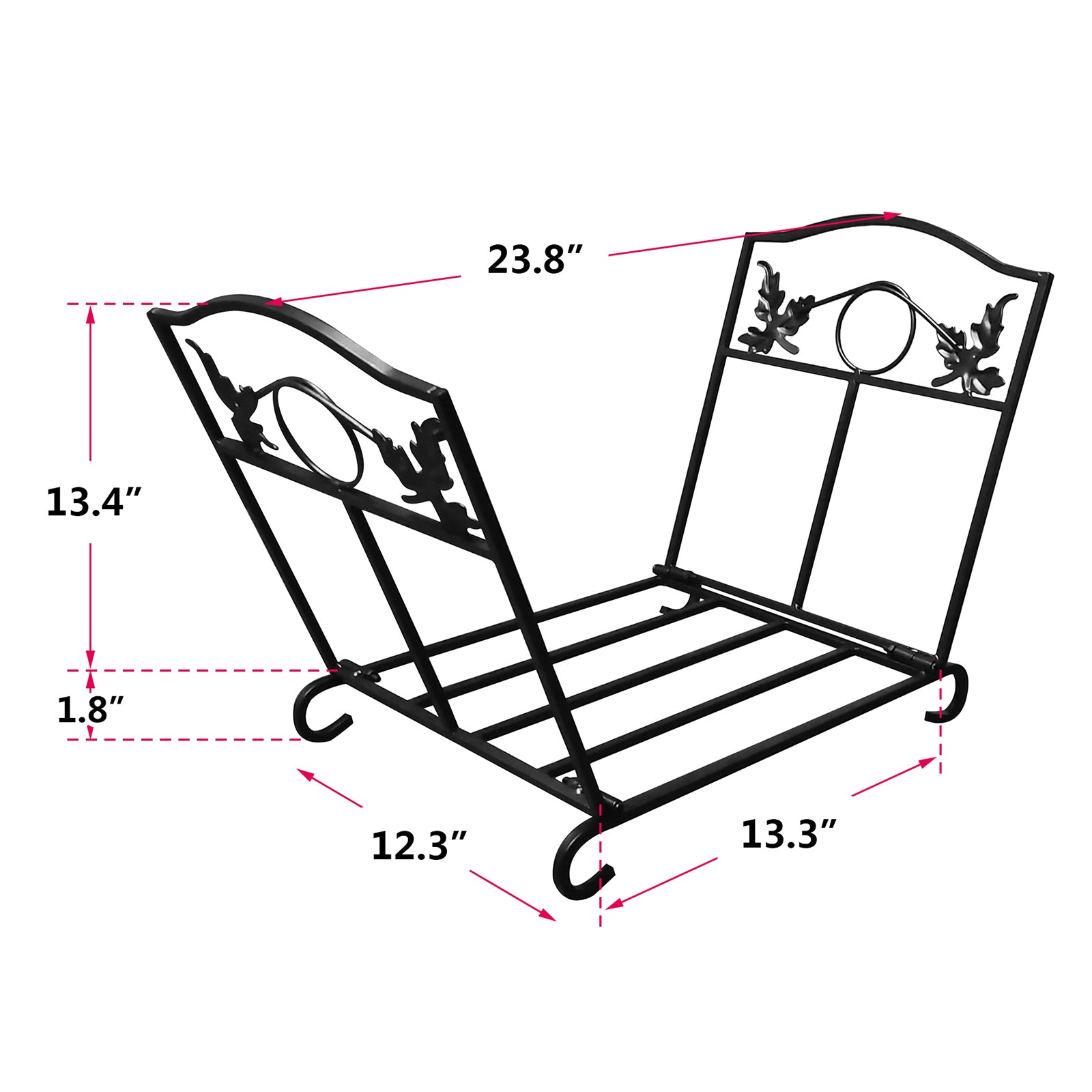 Folding Log Storage Rack, Log Holder Firewood Racks,Black 0e7rxg-c0