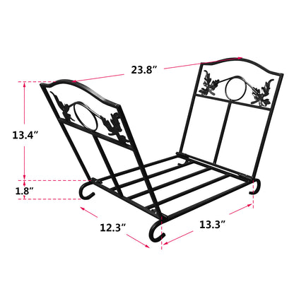 Folding Log Storage Rack, Log Holder Firewood Racks,Black 0e7rxg-c0