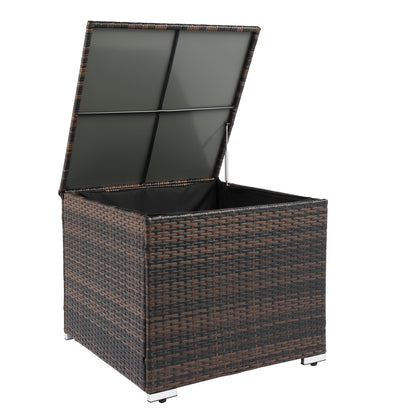 71*71*60.5cm Square Brown Gradient Iron Frame Can Be Stored Rattan Locker 0e7rxg-c0