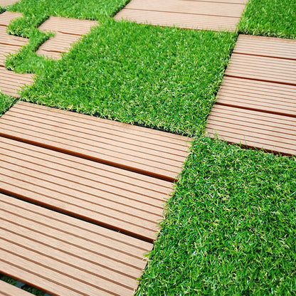 Artificial Realistic Grass Tiles, Grass Interlocking Synthetic Thick Turf Flooring，8Pcs 12"Lx12"W 0e7rxg-c0