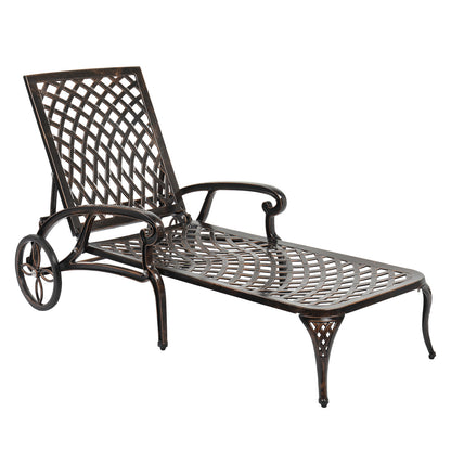 【Replace 60810204】193*64.5*93cm Backrest Adjustable Courtyard Cast Aluminum Lying Bed Bronze 0e7rxg-c0