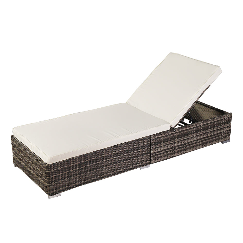 Oshion Outdoor Leisure Rattan Furniture Pool Bed / Chaise (Single Sheet)-Grey 0e7rxg-c0