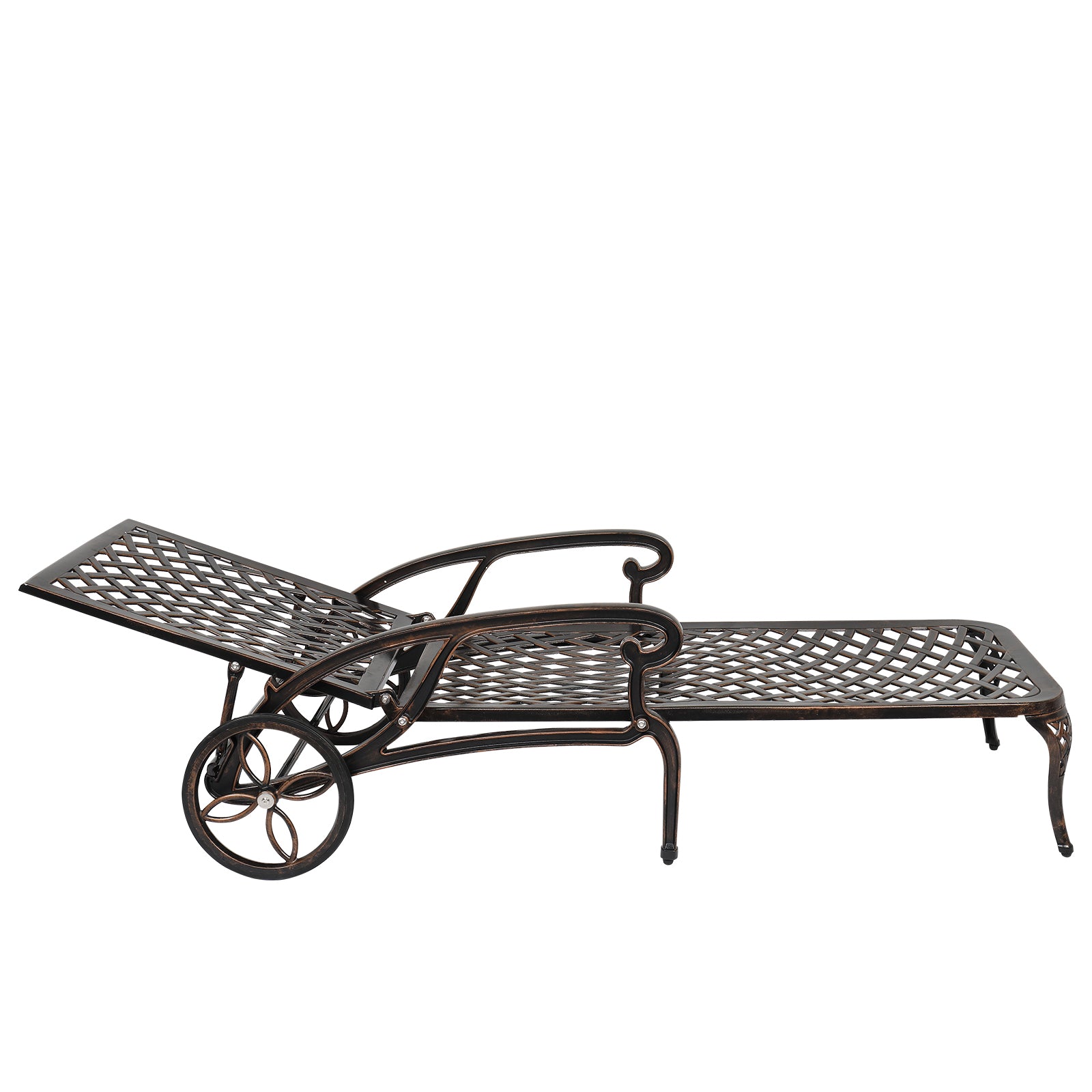 【Replace 60810204】193*64.5*93cm Backrest Adjustable Courtyard Cast Aluminum Lying Bed Bronze 0e7rxg-c0