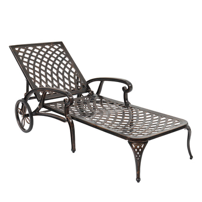 【Replace 60810204】193*64.5*93cm Backrest Adjustable Courtyard Cast Aluminum Lying Bed Bronze 0e7rxg-c0