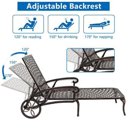 【Replace 60810204】193*64.5*93cm Backrest Adjustable Courtyard Cast Aluminum Lying Bed Bronze 0e7rxg-c0