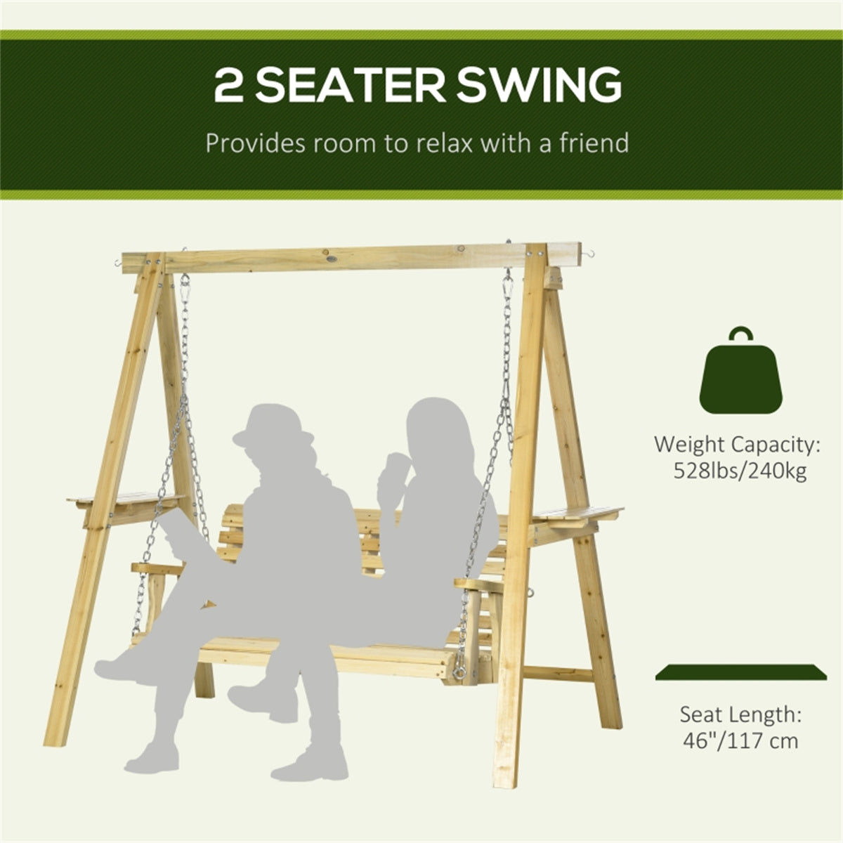 2-Seat Outdoor Porch Swing 0e7rxg-c0