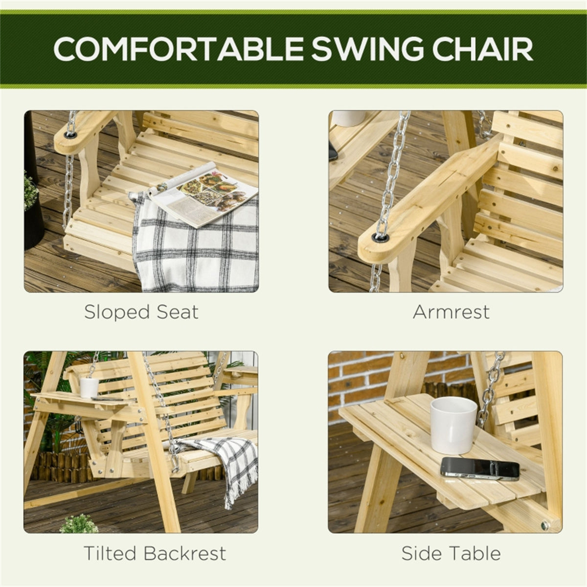 2-Seat Outdoor Porch Swing 0e7rxg-c0