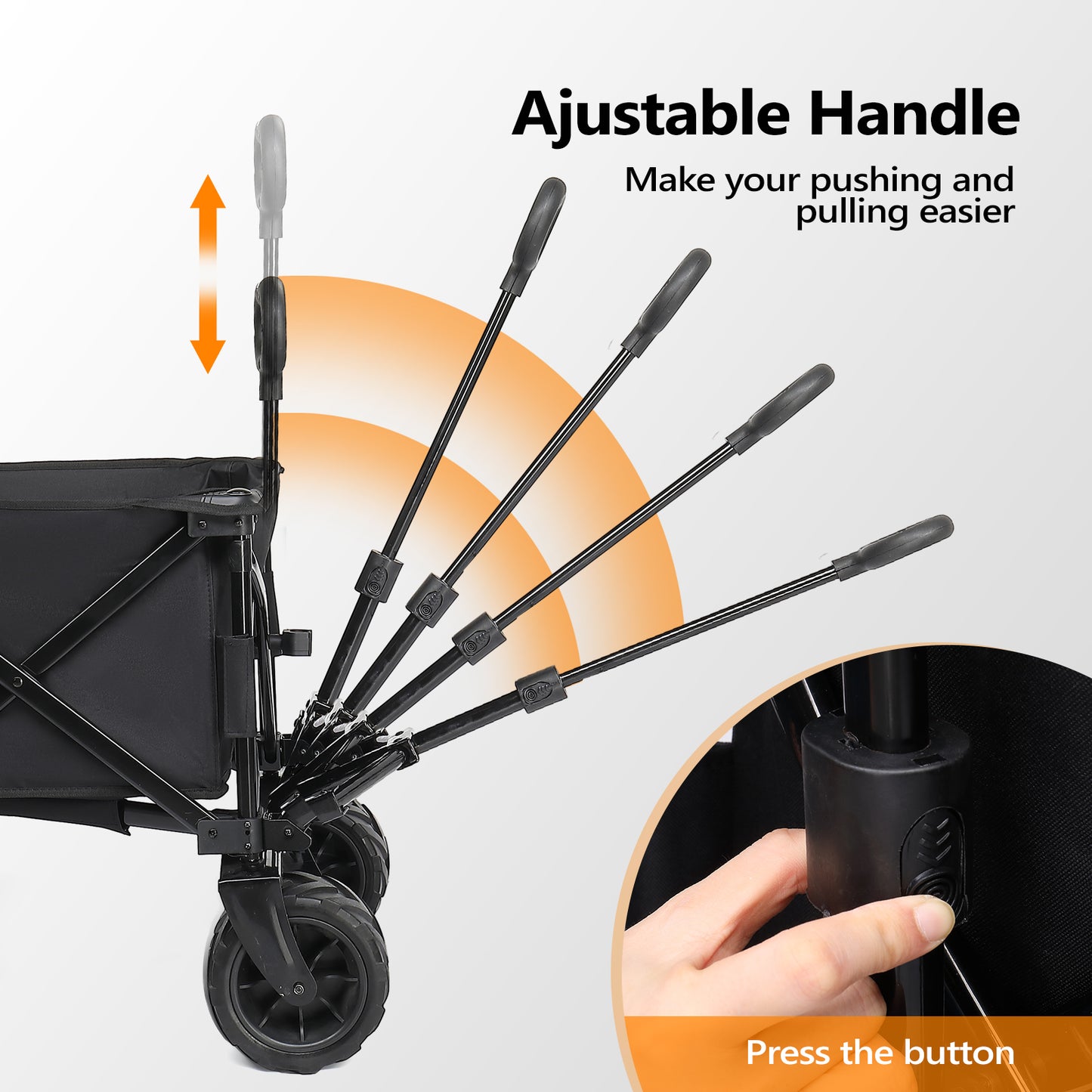 42*22*36inch Black  Garden Folding Cart 0e7rxg-c0