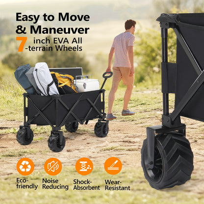 42*22*36inch Black  Garden Folding Cart 0e7rxg-c0