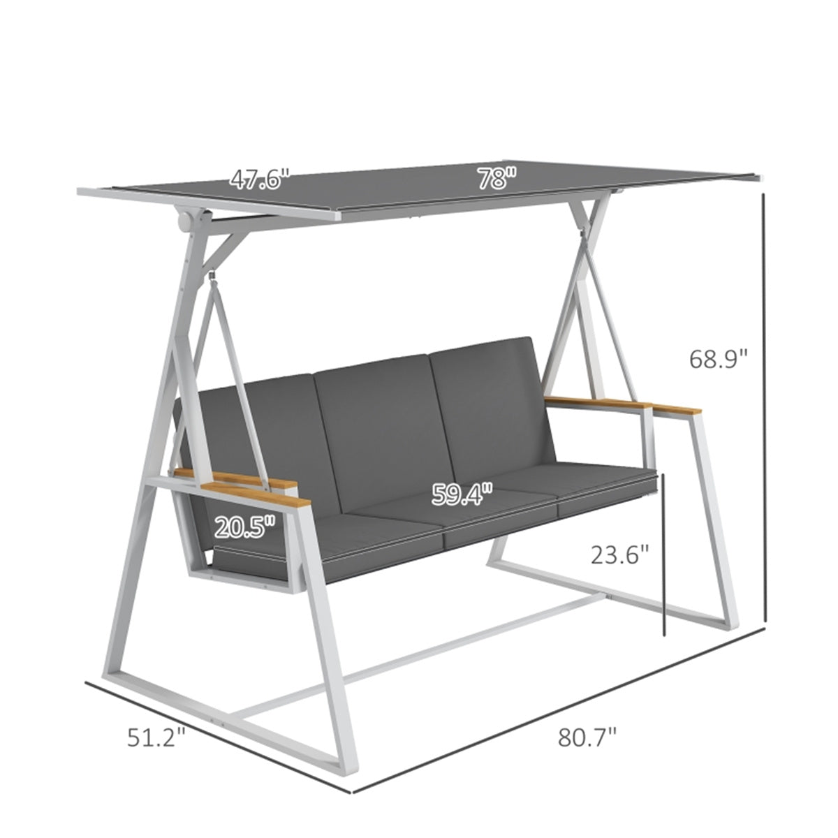 3-Seat Outdoor Porch Swing 0e7rxg-c0