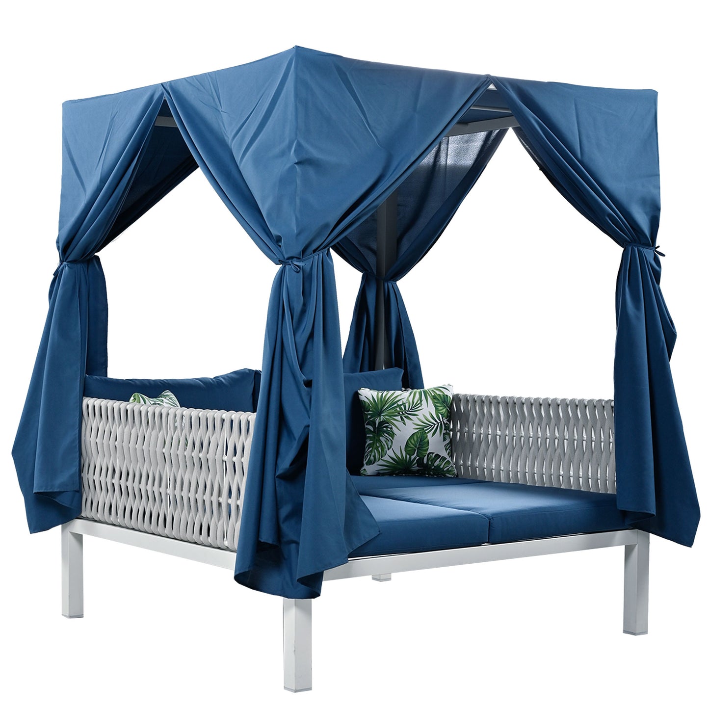 Outdoor Patio Sunbed with Curtains, High Comfort, Suitable for Multiple Scenarios 0e7rxg-c0