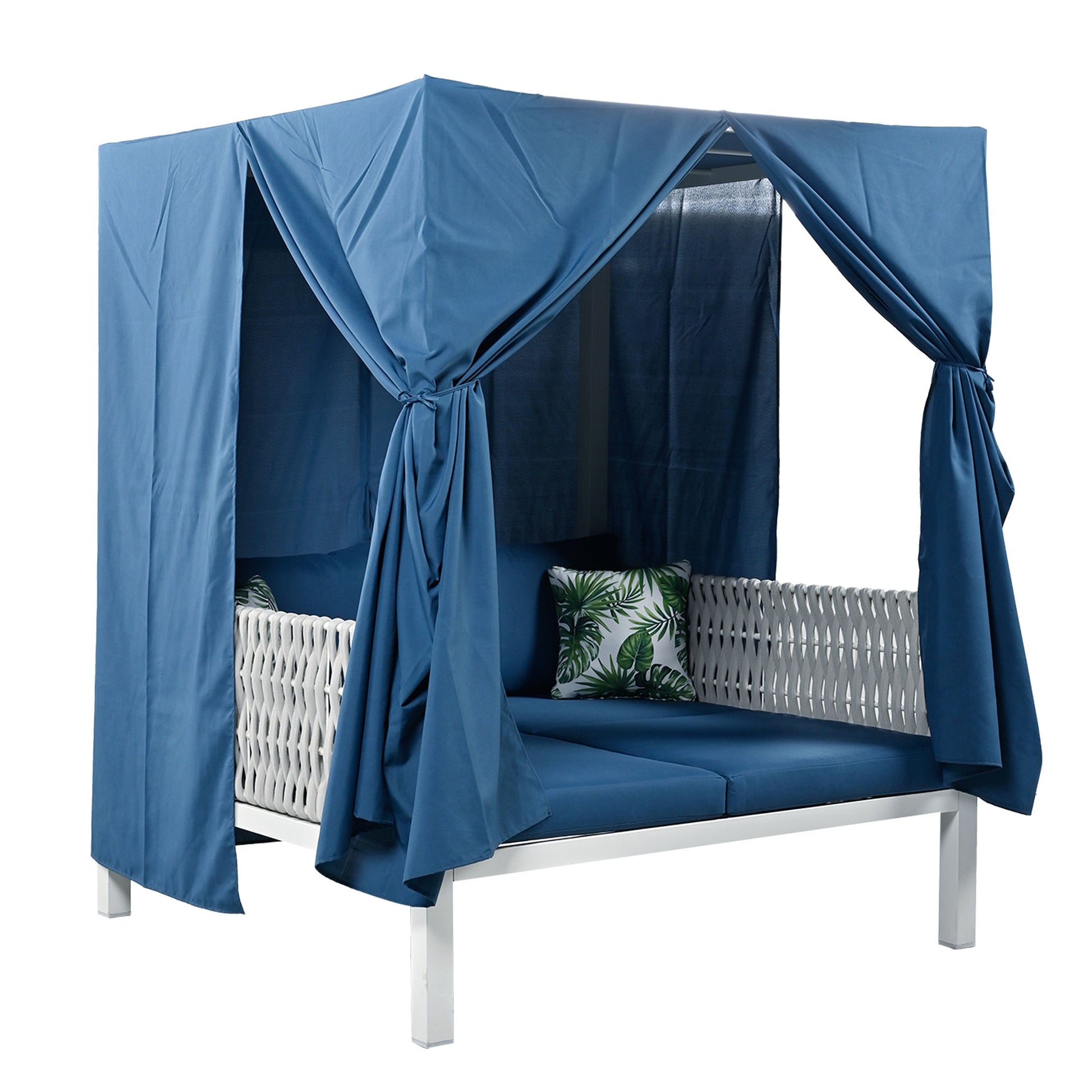 Outdoor Patio Sunbed with Curtains, High Comfort, Suitable for Multiple Scenarios 0e7rxg-c0