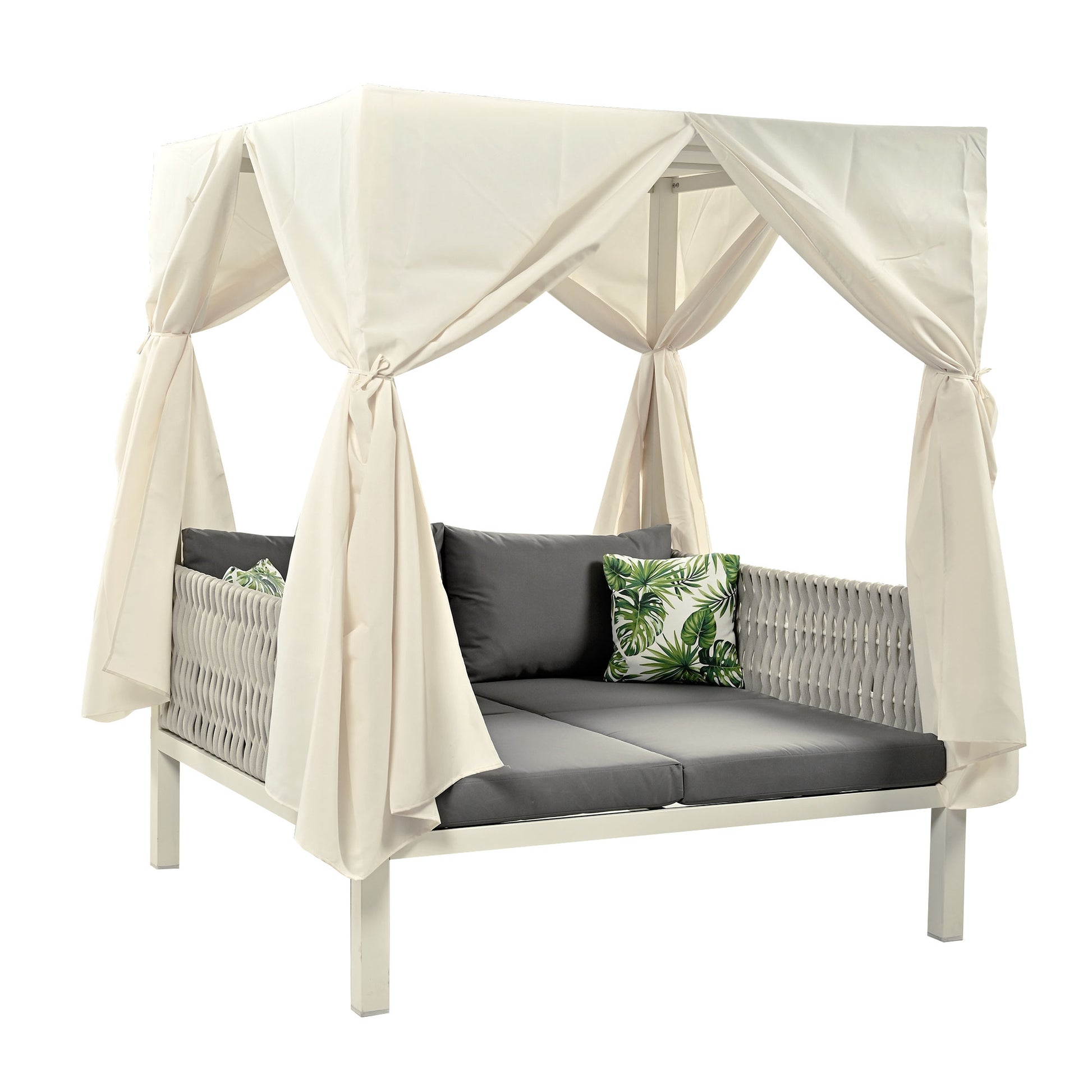 Outdoor Patio Sunbed with Curtains, High Comfort, Suitable for Multiple Scenarios 0e7rxg-c0