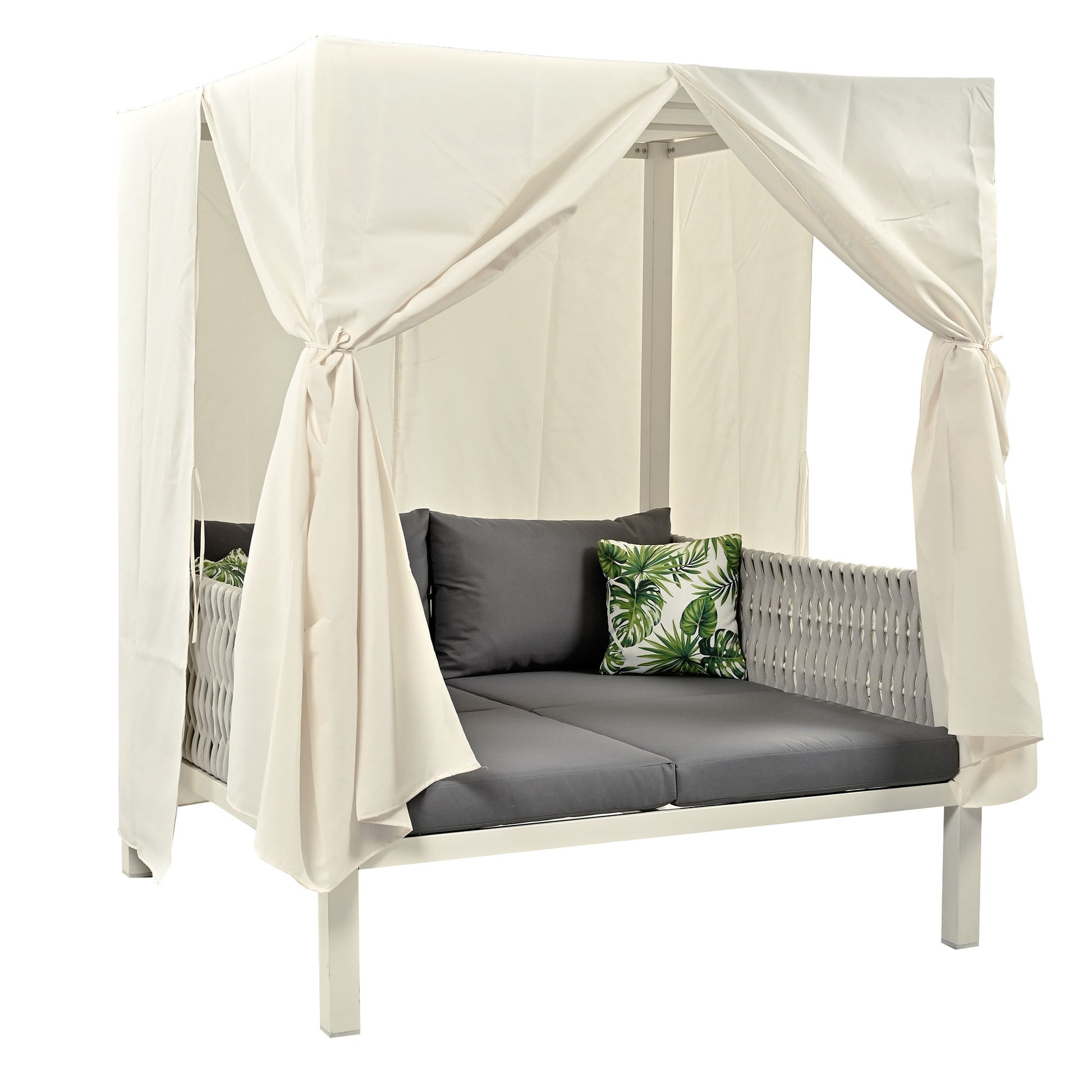 Outdoor Patio Sunbed with Curtains, High Comfort, Suitable for Multiple Scenarios 0e7rxg-c0