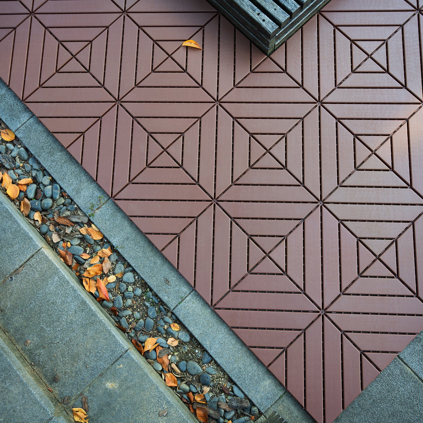 Plastic Interlocking Deck Tiles,44 Pack Patio Deck Tiles,12"x12" Square Waterproof Outdoor All Weather Use, Patio Decking Tiles for Poolside Balcony Backyard, Brown 0e7rxg-c0