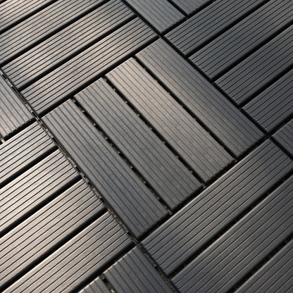 Plastic Interlocking Deck Tiles,44 Pack Patio Deck Tiles,12"x12" Square Waterproof Outdoor All Weather Use, Patio Decking Tiles for Poolside Balcony Backyard, Grey 0e7rxg-c0