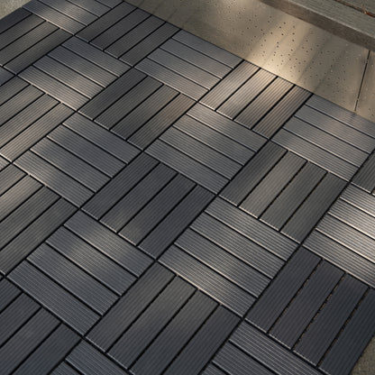 Plastic Interlocking Deck Tiles,44 Pack Patio Deck Tiles,12"x12" Square Waterproof Outdoor All Weather Use, Patio Decking Tiles for Poolside Balcony Backyard, Grey 0e7rxg-c0