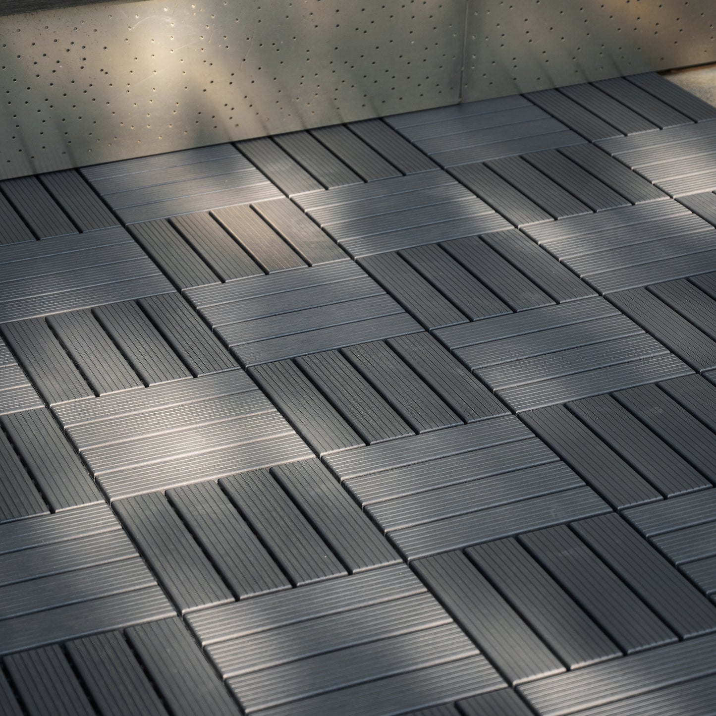 Plastic Interlocking Deck Tiles,44 Pack Patio Deck Tiles,12"x12" Square Waterproof Outdoor All Weather Use, Patio Decking Tiles for Poolside Balcony Backyard, Grey 0e7rxg-c0