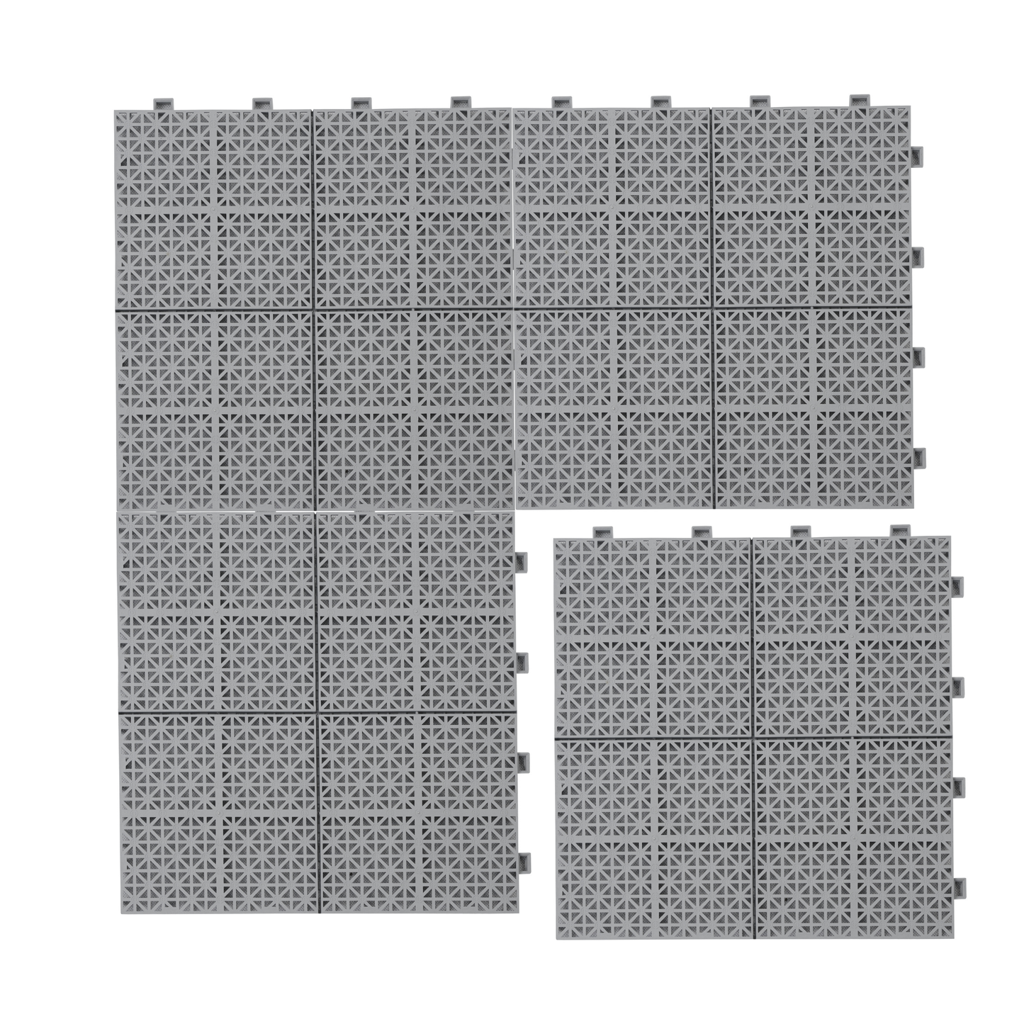 12 x 12 Inch Gray Interlocking Deck Tiles Plastic Waterproof Outdoor All Weather Anti-slip Bathroom Shower Balcony Porch Strong Weight Capacity Upto 6613 LBS, Rosette Pattern Pack of 12 0e7rxg-c0