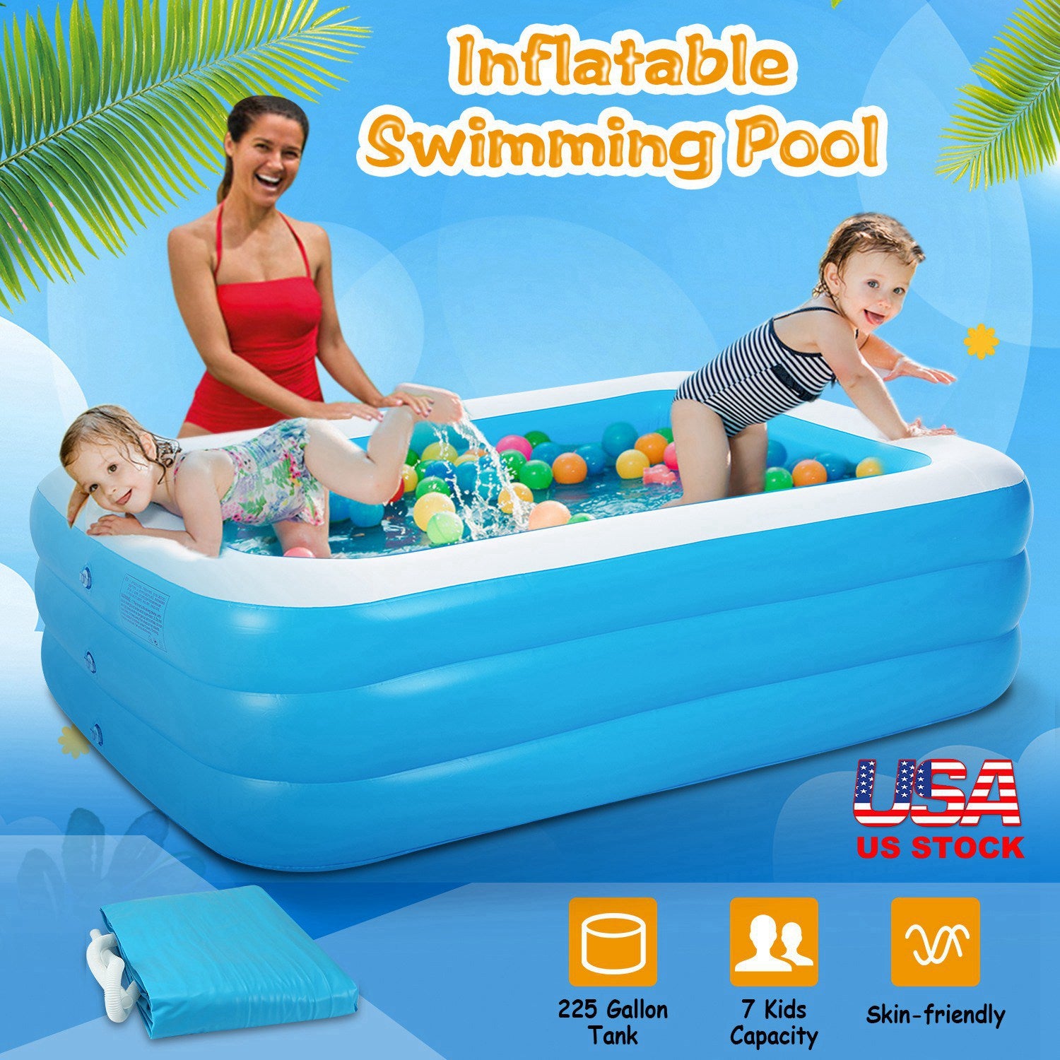 Inflatable Swimming Pools Inflatable Lounge Pool for Kids Baby Adult Inflatable Water Ball Pool for Outdoor Garden Backyard Summer Water Party 103*69*24in（No shipments on weekends） 0e7rxg-c0