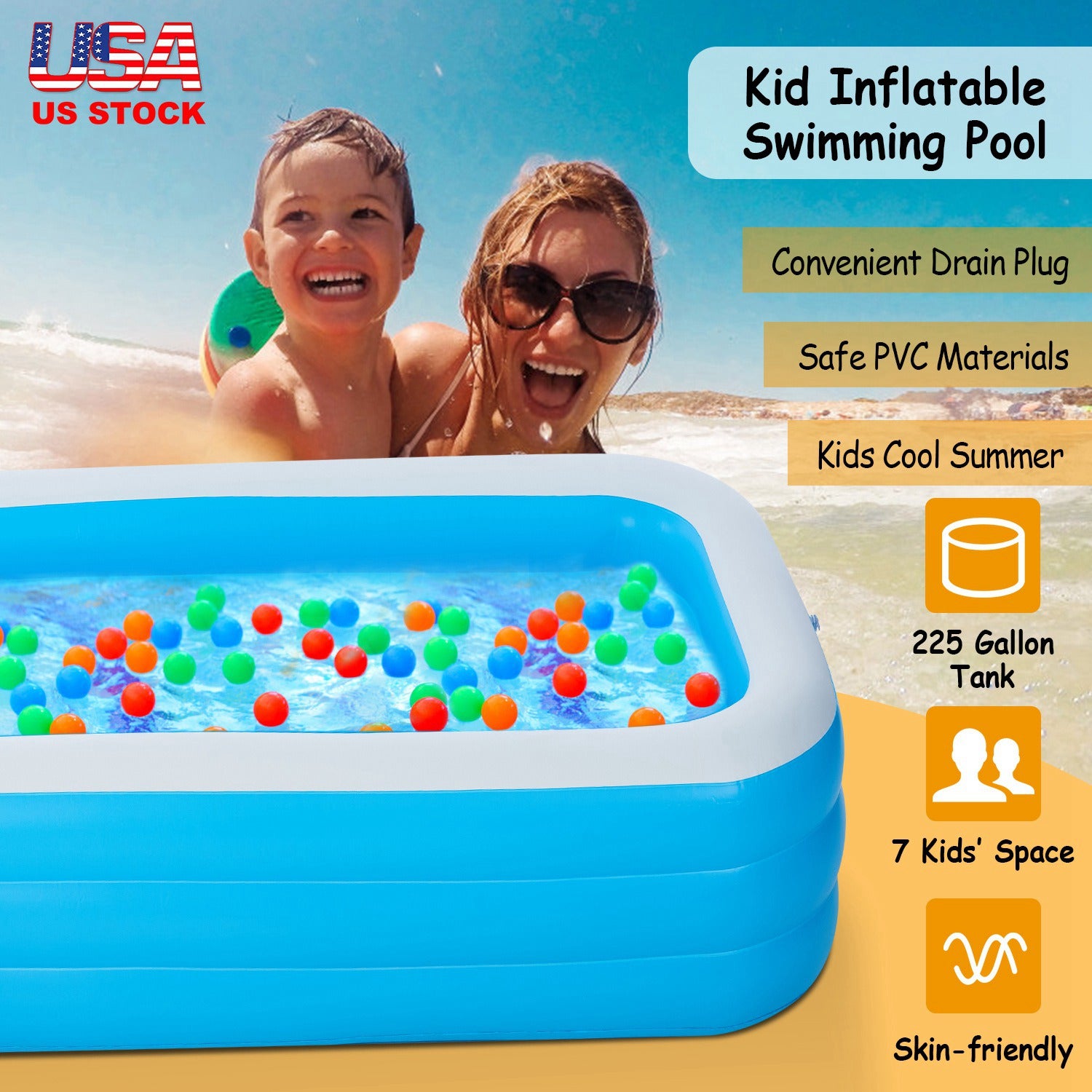 Inflatable Swimming Pools Inflatable Lounge Pool for Kids Baby Adult Inflatable Water Ball Pool for Outdoor Garden Backyard Summer Water Party 103*69*24in（No shipments on weekends） 0e7rxg-c0