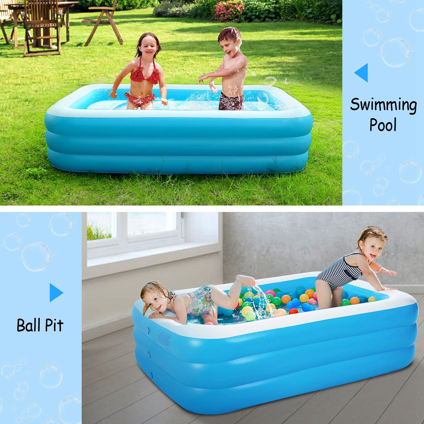 Inflatable Swimming Pools Inflatable Lounge Pool for Kids Baby Adult Inflatable Water Ball Pool for Outdoor Garden Backyard Summer Water Party 103*69*24in（No shipments on weekends） 0e7rxg-c0