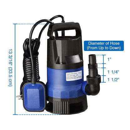 3/4HP 2642 GPH 550W Submersible Dirty Clean Water Pump Swimming Pool Pond Flood Drain Heavy Duty Water Transfer（(not shipped on weekends) 0e7rxg-c0