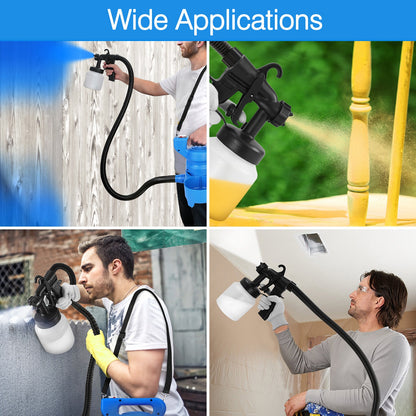 650w hvlp electric spray paint gun , 4.9ft air hose, 3 patterns, easy to clean, suitable for furniture, house, fence, walls 0e7rxg-c0