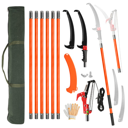 26ft Manual Pole Saw, Lightweight Tree Trimmers Long Handle Pruner Set, Sharp Steel Blade and Scissors Pole Saw for Trimming Palm, Pear Tree, Fir Tree, Other High Trees and Shrubs 0e7rxg-c0