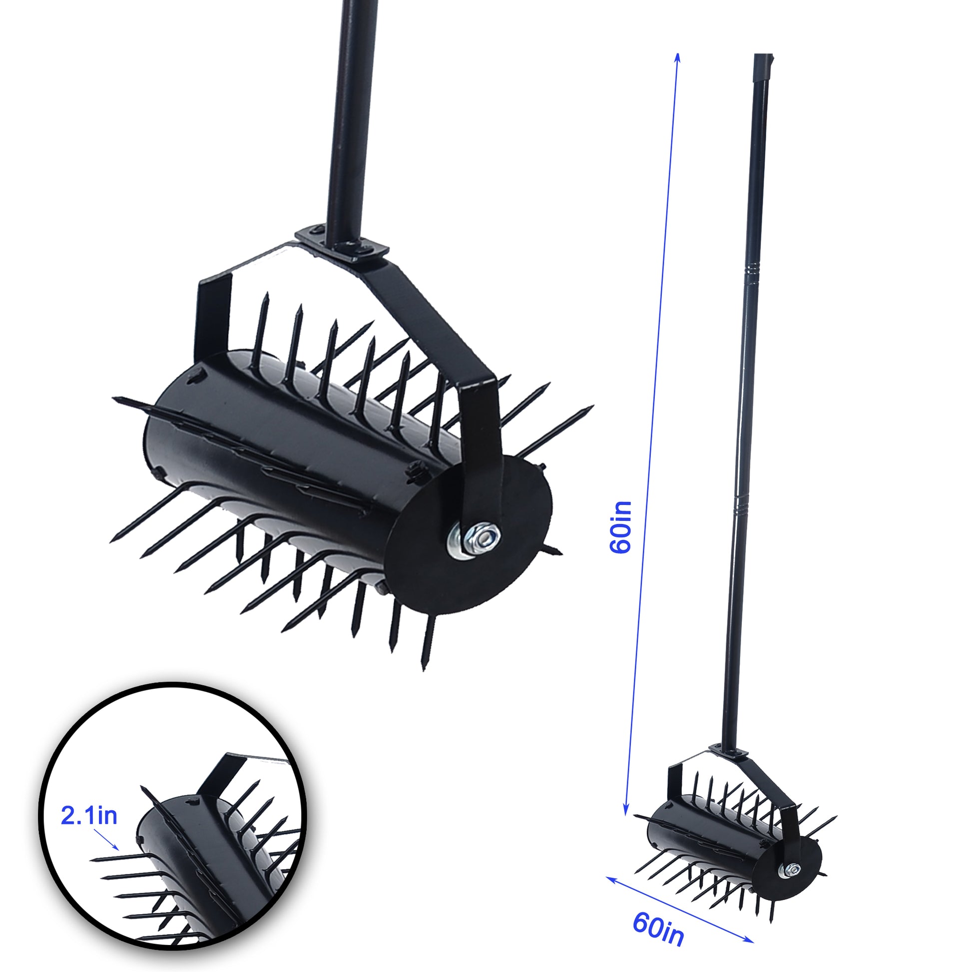 Rolling manual lawn aerator, Home aerator lawn tool pusher, 58-inch handle push lawn aerator for lawns, yards and gardens 0e7rxg-c0