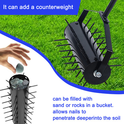 Rolling manual lawn aerator, Home aerator lawn tool pusher, 58-inch handle push lawn aerator for lawns, yards and gardens 0e7rxg-c0