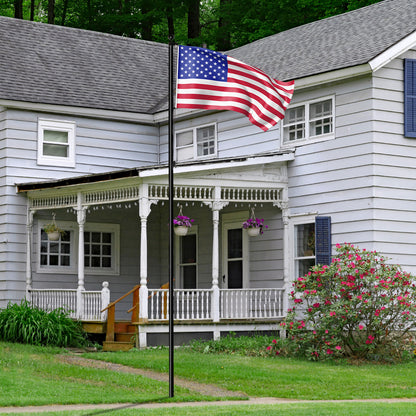 Flag Pole Kit for Outside House in Ground, 25FT Sectional Aluminum Extra Thick Flagpole, 5x3 US Flag, Heavy Duty Black Flag Poles Kit for Yard 0e7rxg-c0