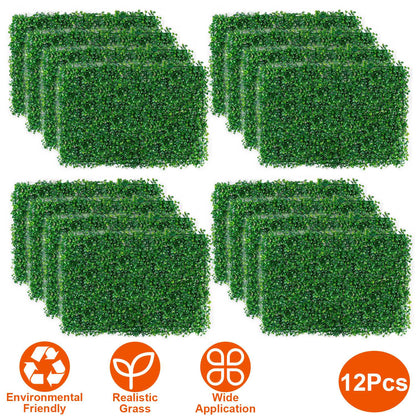 12Pcs 23.6x15.75in Artificial Boxwood Topiary Hedge Plant Grass Backdrop Fence Privacy Screen Grass Wall Decoration For Balcony Garden Fence--(No shipments on weekends) 0e7rxg-c0