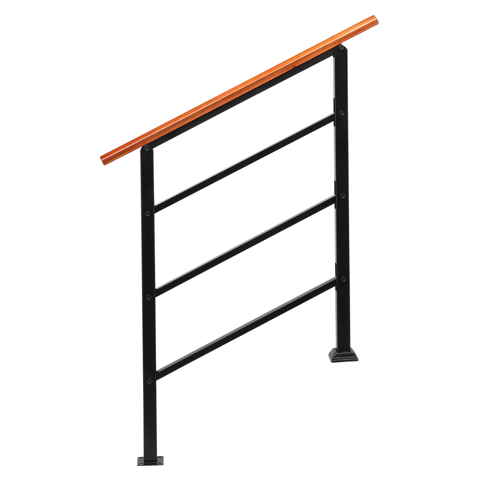 Handrails for Outdoor Steps, Wrought Iron Solid Wood Hand Railing for Concrete Steps, Porch Steps, Wooden Steps, Fits 1 to 3 Steps 0e7rxg-c0