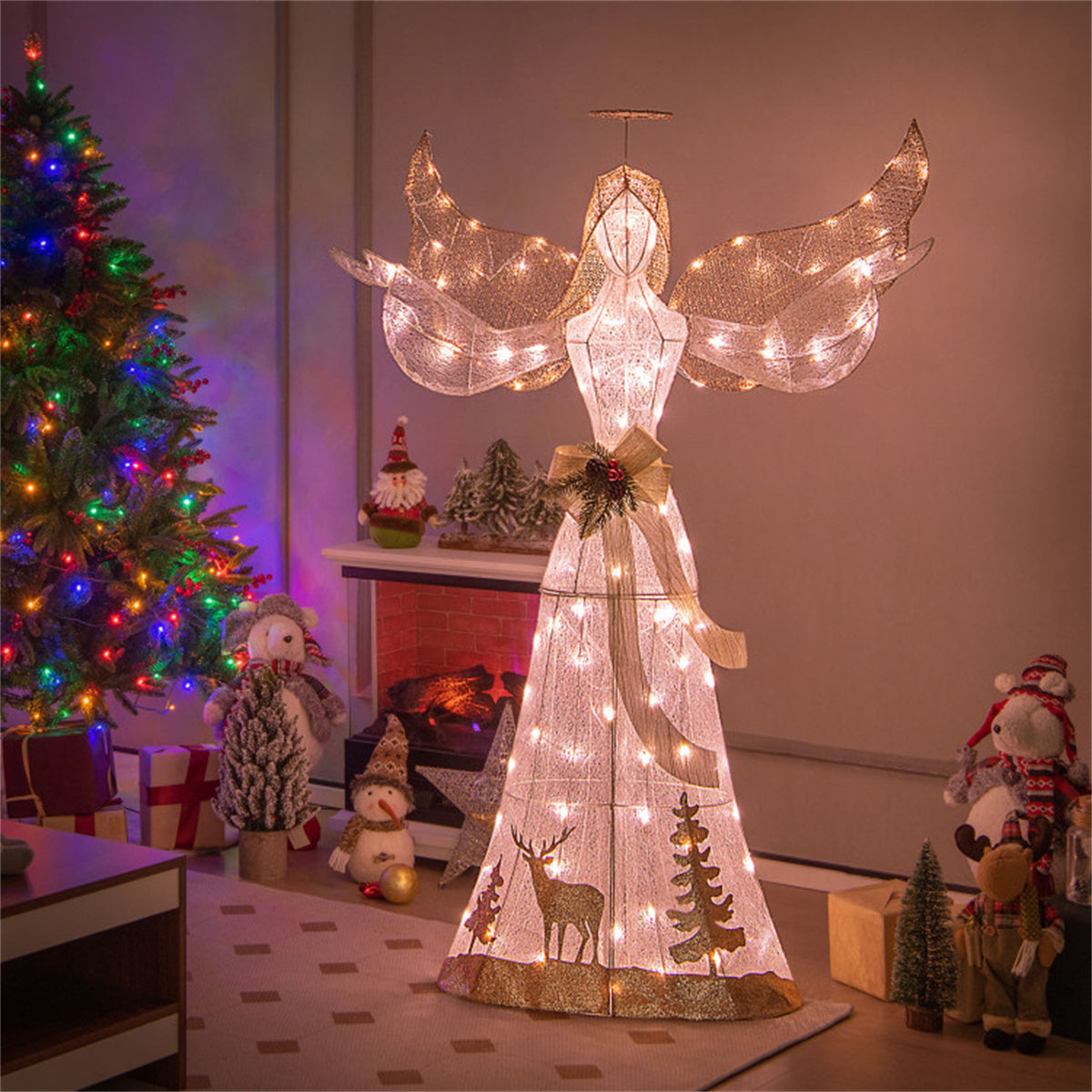 5-foot Christmas angel with 100 warm white lights 0e7rxg-c0